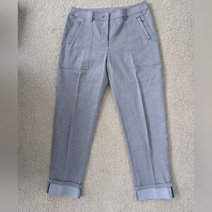 St. John Neutral Gray Cuff Hem Stretch Denim Pants Sz 6
